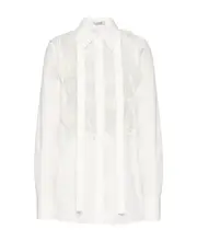 Valentino Embroidered Front-Tie Shirt IT40 White
