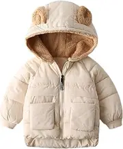 [Daysskk] Toddler Boys Girls Winter Coat with Hooded Warm Puffer Coat for Toddler 1-6 Y