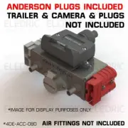 Trailer Socket Camera Mount & Air Fitting Stainless Bracket with Anderson Plugs