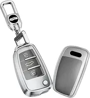 3 Button Metal flip Remote Key Fob case Cover Fit For Audi A1 A3 A4 A5 A6 Q2 Q3 Q7 TT S3 R8 Accessories with Keychain