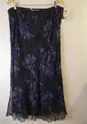 Vtg Kmart JACLYN SMITH 100% Silk Dark Floral Maxi Skirt Plus Sz 2x Whimsigoth