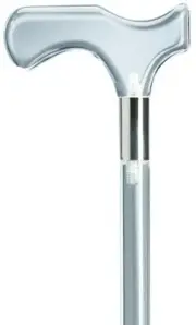 NEW Men's TRANSPARENT CLEAR GLASS LOOK LUCITE DERBY HANDLE WALKING CANE 36" Long