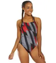 SPEEDO PINSTRIPE ENDURANCE SWIMSUIT FLYBACK RACER YOUTH GIRLS 22 ONE PIECE $85