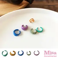 在飛比找momo購物網優惠-【MISA】韓國設計可愛繽紛糖果色無耳洞清新耳夾5件套組(可