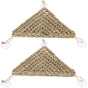2 Pcs Reptile Hermit Crab Climbing Pet Grass Mat Toys Accessories P9M1