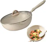 Nonstick Induction Frying Pan, Multipurpose Induction All Cooktop Pan | for Home Kitchen or Restaurant, Stay-Cool Handle Scratch Resistant, Bakelite Handles, Healthy Stone Cookware Chef's Pan