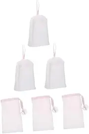 BIUDECO 6pcs Soap Foaming Net Bag for Face Wash Pocket Drawstring Design for Easy Hanging Quick Drying for Bubbling Soap Fragrance Release