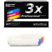 3x Eurotone Pro Toner for OKI C-5700-DN C-5700-N C-5600-DN