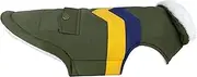 Huskimo Lightning Bolt Dog Coat, Olive, 67cm