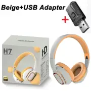 H7 Tv Bluetooth Headphones Wireless Headphon with Mic USB Adaptor Headset Noise