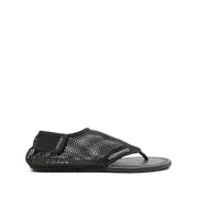 [Alaïa] Alaïa Leather Flat Sandals 40 IT BLACK