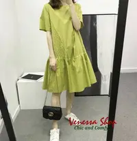 在飛比找Yahoo!奇摩拍賣優惠-小V私家~ CS 新款 無與倫比的涼快 雙側風琴壓褶 荷葉下