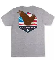COLUMBIA Mens Bryker Eagle Graphic T Shirt Grey Heather Small