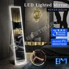 Full Length LED Lighted Makeup Mirror Hallway Dressing Wall Floor Mirror Stand