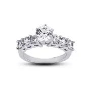 2.16ct G/SI1 Round Natural Certified Diamonds 18k Classic Engagement Ring Set