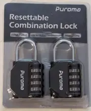 Puroma 2 Pack Combination Locks Outdoor Waterproof Padlock for School Gym Locker