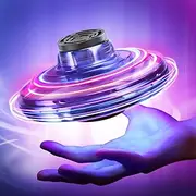 Hand Operated Drone for Kids Adults Gifts, Flying Ball Toys, Mini Spinner Dron with 360° Rotating and Shining LED Lights, Small Helicopter UFO Indoor Outdoor Fun (Blue)