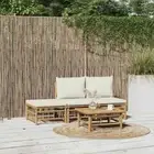 Bamboo Patio Lounge Set Modular Design Garden Middle Sofa Outdoor Furniture 4PCS