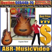Ovation CEB44X-7C Acoustic - Electric Bass Guitar (Cognac Burst)