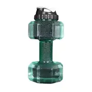 Dumbbell Shaped Water Bottle Large Capacity Plastic Portable Sport Water Bottle Green 2.2L