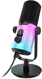 FDUCE Dynamic Gaming Microphone kit, USB/XLR Podcast Computer Microphone with Desktop Stand, RGB Light, Mute Button and Headphone Jack, for Gamer Streaming Recording Studio YouTube Online Chat(D20)