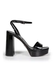 Black Patent Ankle Strap Sandals