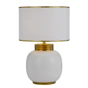 Denia White Gold Ceramic Table Lamp