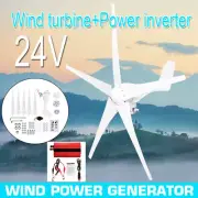 3000W Wind Turbine Windmill Generator 24V MPPT Charge Controller Power Inverter