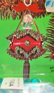 Fibre-Craft Pixie Elf White Satin Saturn Sequin Bead Vtg Christmas Ornament Kit