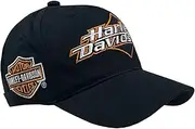 [HARLEY-DAVIDSON] Men's Embroidered H-D Curved Bill Adjustable Baseball Cap- Black