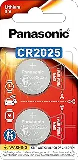 Panasonic CR2025 3V Coin Lithium Battery (Pack of 2)