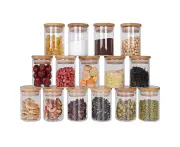 Storage Jars Glass Spice Jars Airtight Glass Containers Made of Glass Jars With Lid Set, Storage Jars Set Glass Storage Kitchen Tea Spice Jars