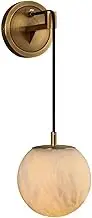 Wall Lighting Brushed Brass Wall Sconce Small Alabaster Sconces Farmhouse Wall Light Mid Century Wall Mounted Lamp Wall Lighting