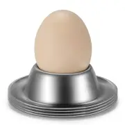 Egg Cup Holder Set of 4 Pack - Stainless Steel Egg Cups Plates Four Pieces Se...