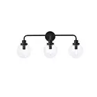 Living District Hanson 3 Light Vanity, Black/Clear - LD7035W28BK