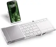 iClever Foldable Keyboard, BK08 Bluetooth Keyboard with Touchpad, Multi-Device Connection, Pocket-Sized Compact Tri-Folding Portable Keyboard for iPad, iPhone, Smartphone, Laptop, and Tablet