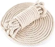 NASHRIO 20M Natural Cotton Triple-Strand Rope | Heavy-Duty Eco-Friendly Rope for Tug of War, Crafts, Home Decor & Outdoor Activities (8mm)