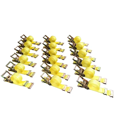 18-Pack 15' E-Track Ratchet Tie Down Strap Cargo Van Truck Enclosed Trailer