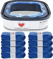Cat Litter XL Strong Refill Waste Bags- Includes Non- Original Litter Cartridge Pre Loaded- 8 Pack, Blue