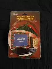 New! Jobar Lighted Garland Computer Monitor Decoration-18 Festive Red LED Lights