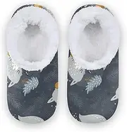 [Caihoyu] Slippers for Kids Girls Boys Fuzzy Fleece Anti-Slip Rubber Sole Comfortable Portable Slippers Hotel Travel Bedroom Airplane Party