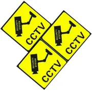3 Pcs Lot Home CCTV Surveillance Security Camera Sticker Warning Decal Signs s