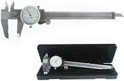 Dial Caliper 6 Inch with 0.001 Precision Stainless Steel Shockproof 4-Way Measurement with Plastic Case