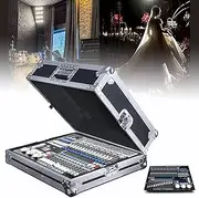 DMX 512 Light Controller with Flight Case,1024 Channels DMX-512 DJ Controller Fog Machine Controller,Support R20 Light Library 60 Scenes 96 fixtures Stage Lighting Console