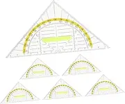 Plastic Triangle Ruler Set 6pcs Geometric Rulers for Drawing Measuring
