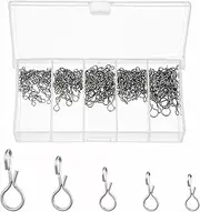 Bremorou 250 Pcs Speed Clips for Fishing Lures Quick Clips Fishing Fly Snaps Twist Stainless Steel Lure Snaps No Knot Clip Snap Fast Snap Lure Connector for Flies Jigs Lures