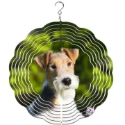 Wire Fox Terrier Dog Breed Wind Spinner, yard decoration, dog wind spinner