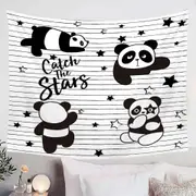 Catch the Stars Cute Panda Tapestry
