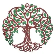 Metal Tree Wall Decor Tree of Life Wall Sculpture Decoration, Green Brown