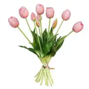 10 Pcs Fake Tulips Tulips Artificial Flowers Real Touch Fake Flowers Light Pink
